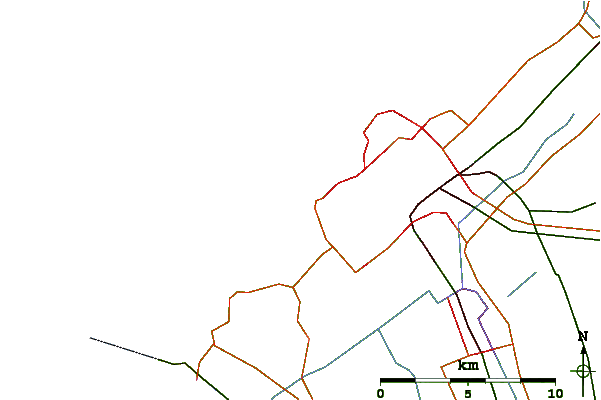 Roads and rivers around Zud