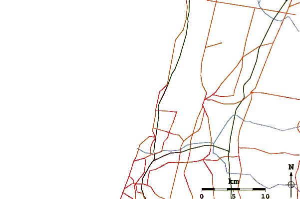 Roads and rivers around Zvulun Beach