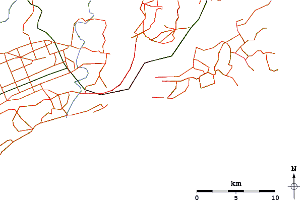 Roads and rivers around St Kilda Beach
