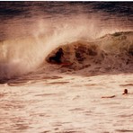 Mark Bell laying back in big hollow left, Caherine Hill Bay