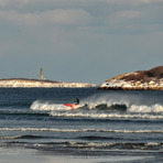 Winter Paddle Surfer at Good Harbor Beach