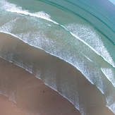 Aerial view of waves at La Palue, Brittany
