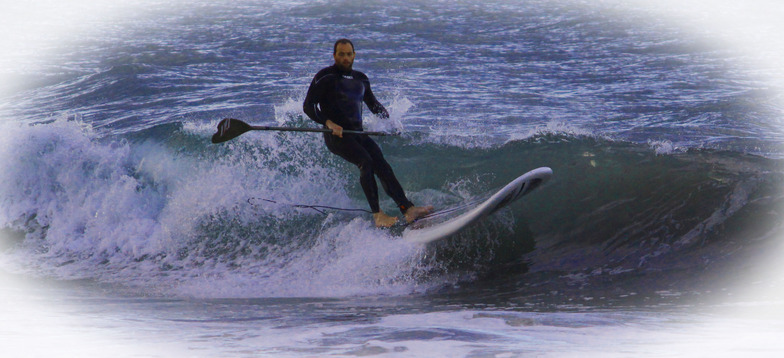 Sole SUP Surfer at Sunset, Papamoa Beach Park