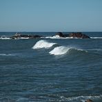 Waves in rocky bay, Praia do Aterro