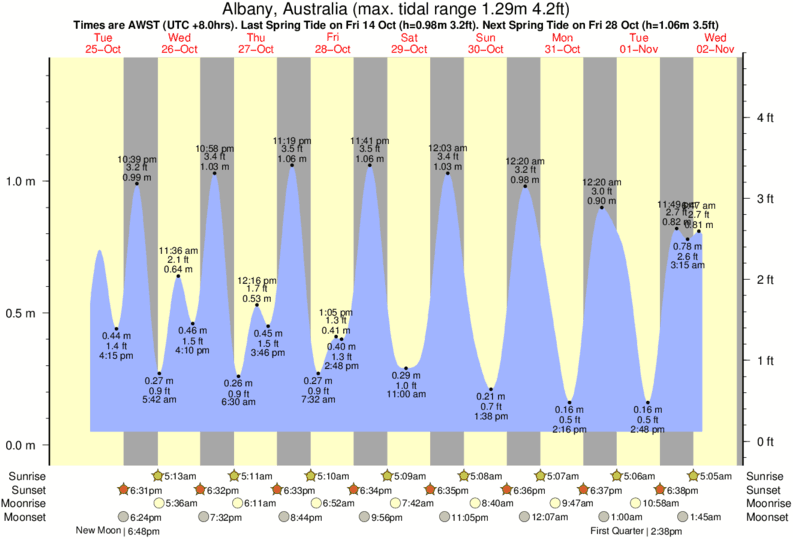 tide graph for Middleton Beach near Middleton Beach surf break