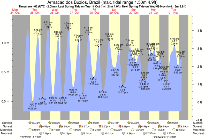 tide graph for Armacao dos Buzios, Brazil near Laje Rasa surf break
