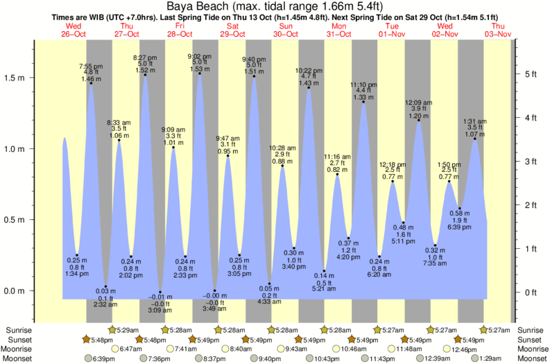 tide graph for Baya Beach near Baya Reef surf break