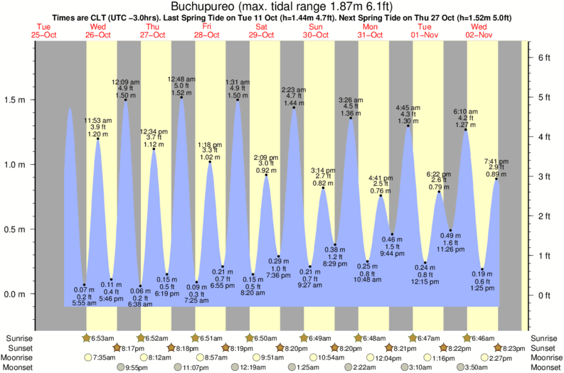 tide graph for Buchupureo surf break