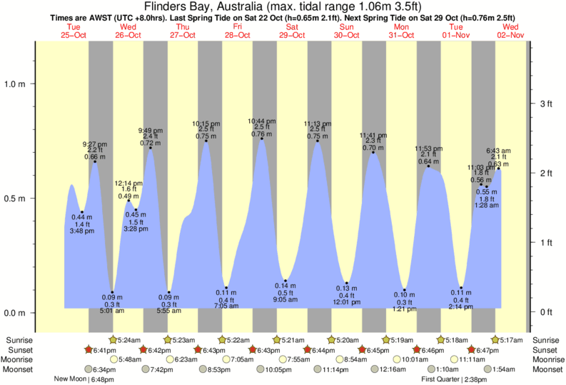 tide graph for Flinders Bay, Australia near Deepdene surf break