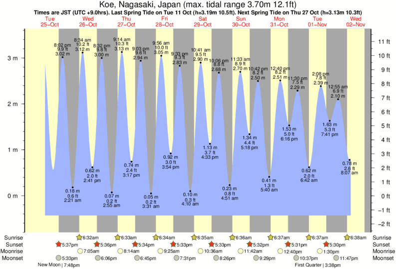tide graph for Nomozaki near Nomozaki surf break