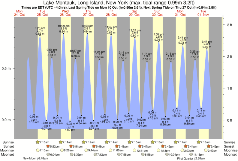tide graph for Lake Montauk, Long Island, New York near Ditch Plains surf break