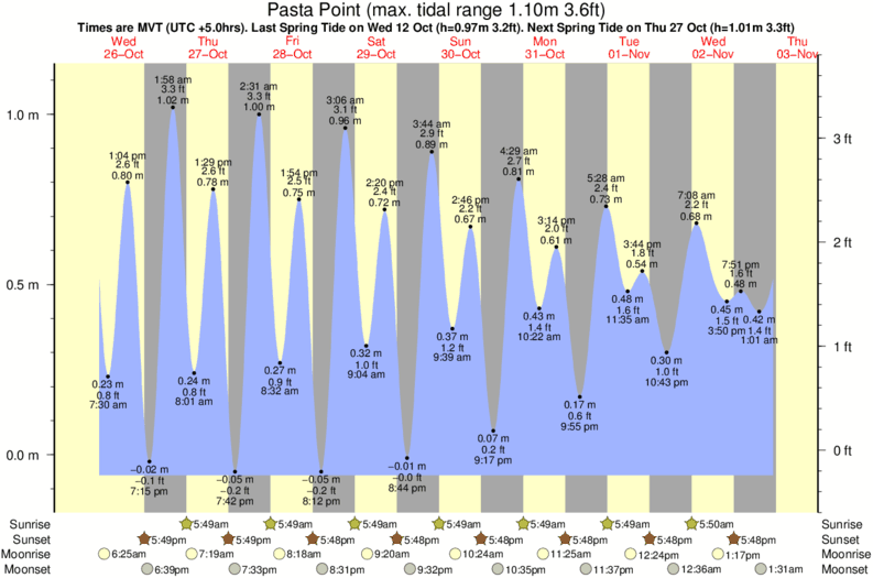 tide graph for Pasta Point near Honkeys surf break