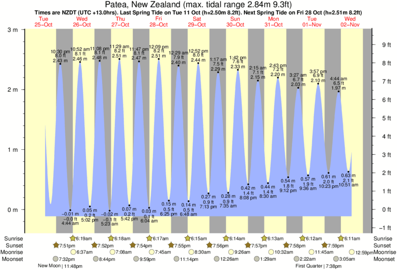 tide graph for Patea, New Zealand near Patea River Mouth surf break