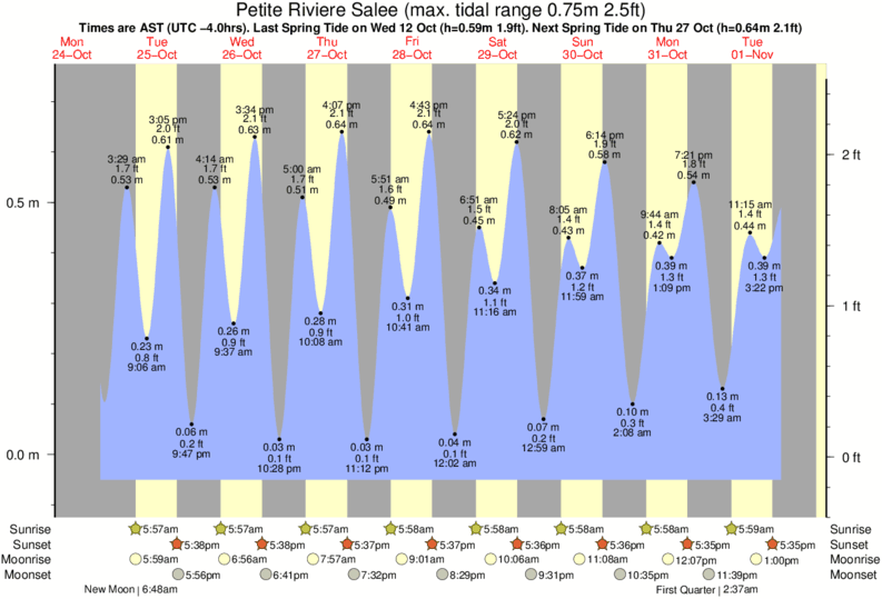 tide graph for Petite Riviere Salee near Pelle a Tarte surf break