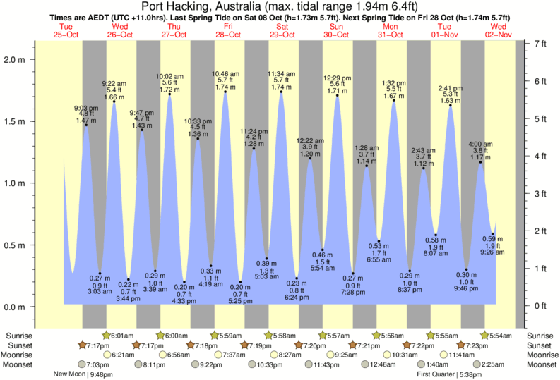 tide graph for Port Hacking, Australia near Cronulla Point surf break