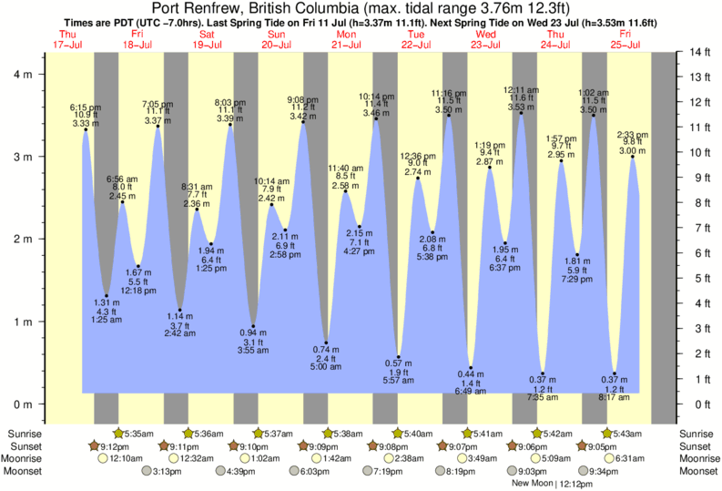 tide graph for Port Renfrew, British Columbia near Port Renfrew surf break