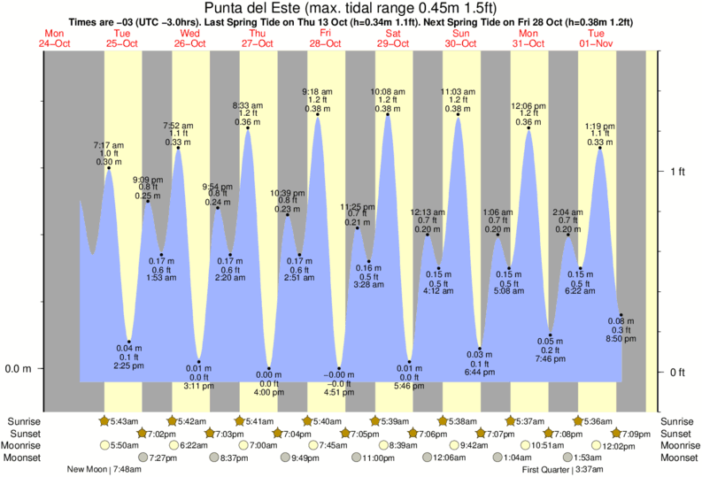 tide graph for Punta del Este near El Emir surf break