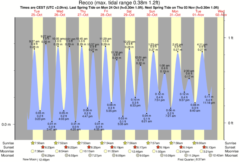 tide graph for Recco near Bogliasco surf break
