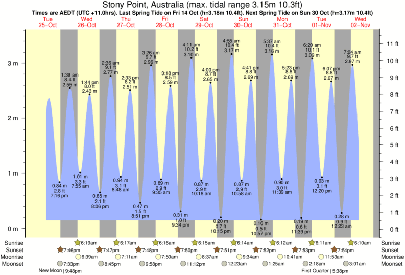 tide graph for Stony Point, Australia near Woolamai surf break