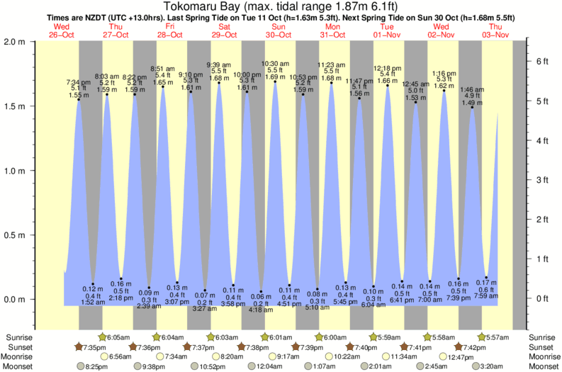 tide graph for Tokomaru Bay surf break