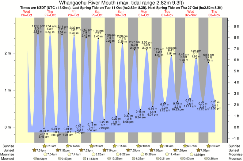 tide graph for Whangaehu River Mouth surf break
