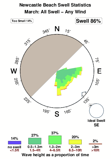 Newcastle beach.surf.statistics.march