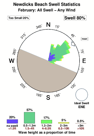 Newdicks beach.surf.statistics.february
