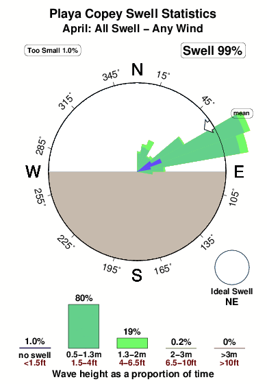 Playa copey.surf.statistics.april