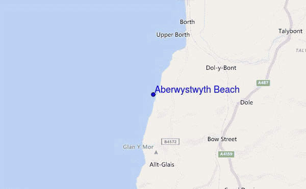 Aberwystwyth Beach location map