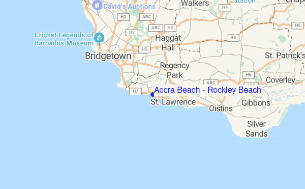 Accra Beach - Rockley Beach location map