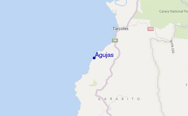 Agujas location map