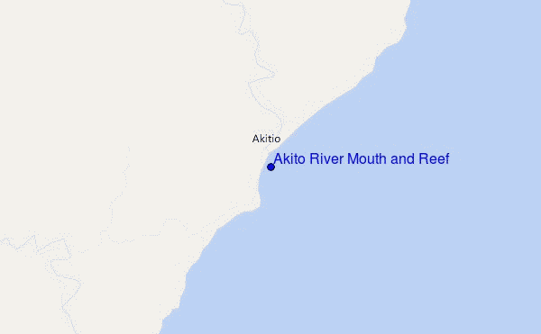 Akito River Mouth and Reef location map