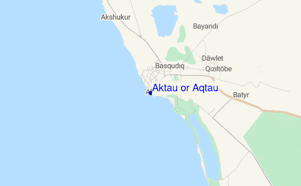 Aktau or Aqtau Location Map