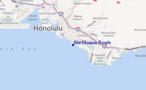 Ala Moana Bowls location map