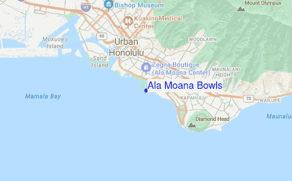 Ala Moana Bowls location map