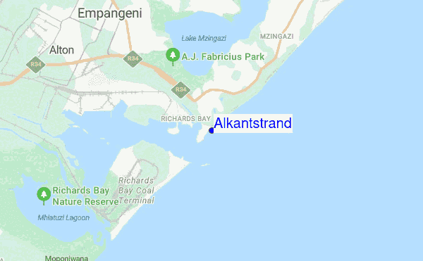 Alkantstrand location map