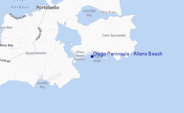 Otago Peninsula - Allans Beach location map