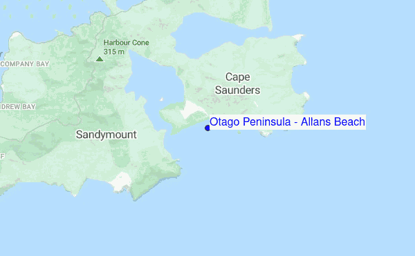 Otago Peninsula - Allans Beach location map