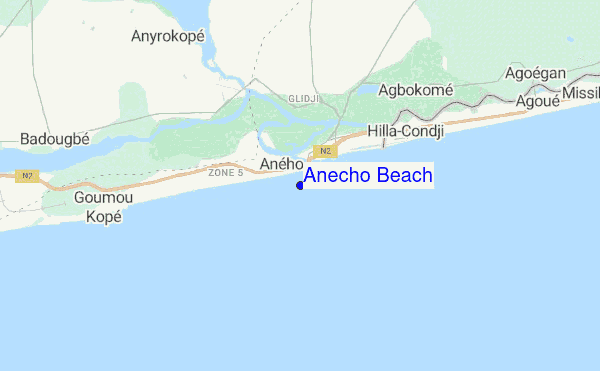 Anecho Beach location map