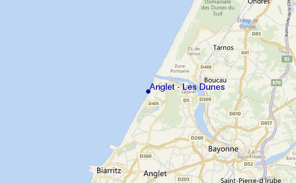 Anglet - Les Dunes location map