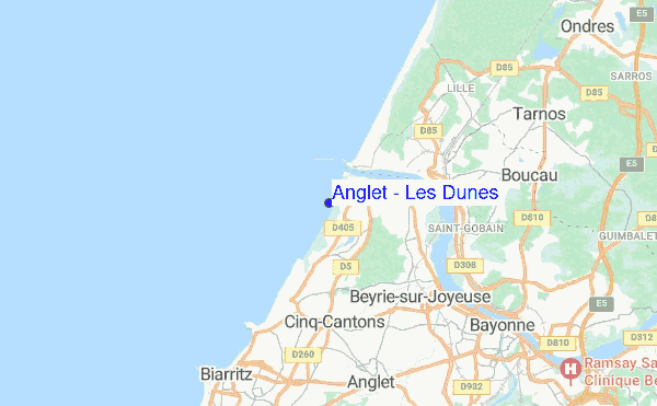 Anglet - Les Dunes location map