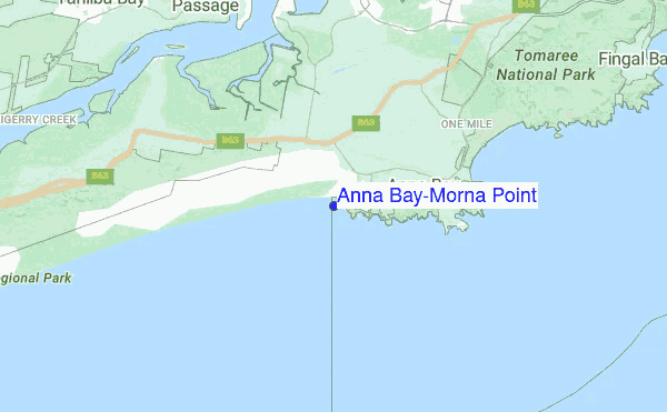 Anna Bay-Morna Point location map