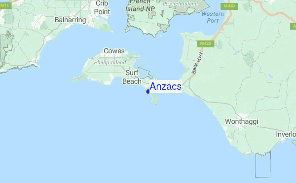 Anzacs Location Map