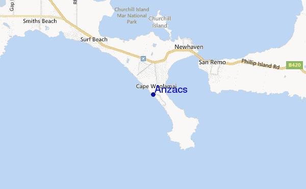 Anzacs location map