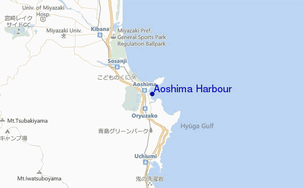 Aoshima Harbour location map
