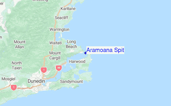 Aramoana Spit Location Map