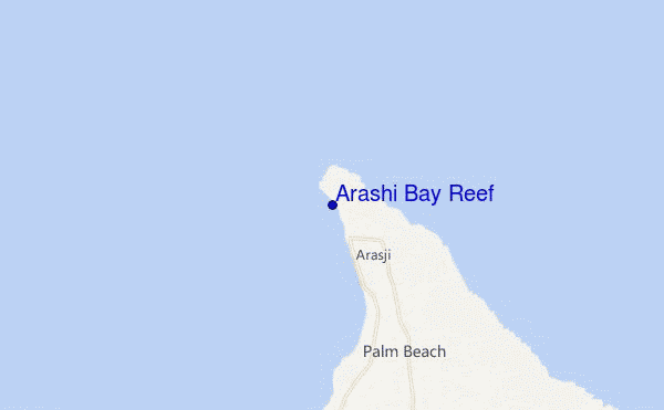 Arashi Bay Reef location map