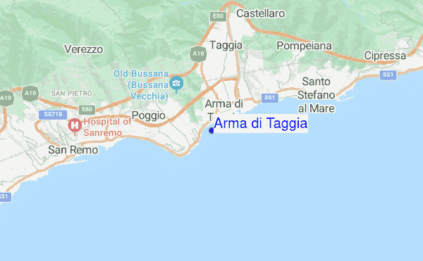 Arma di Taggia location map