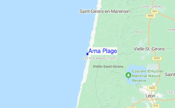 Arna Plage location map