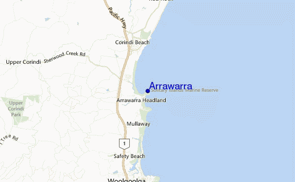 Arrawarra location map